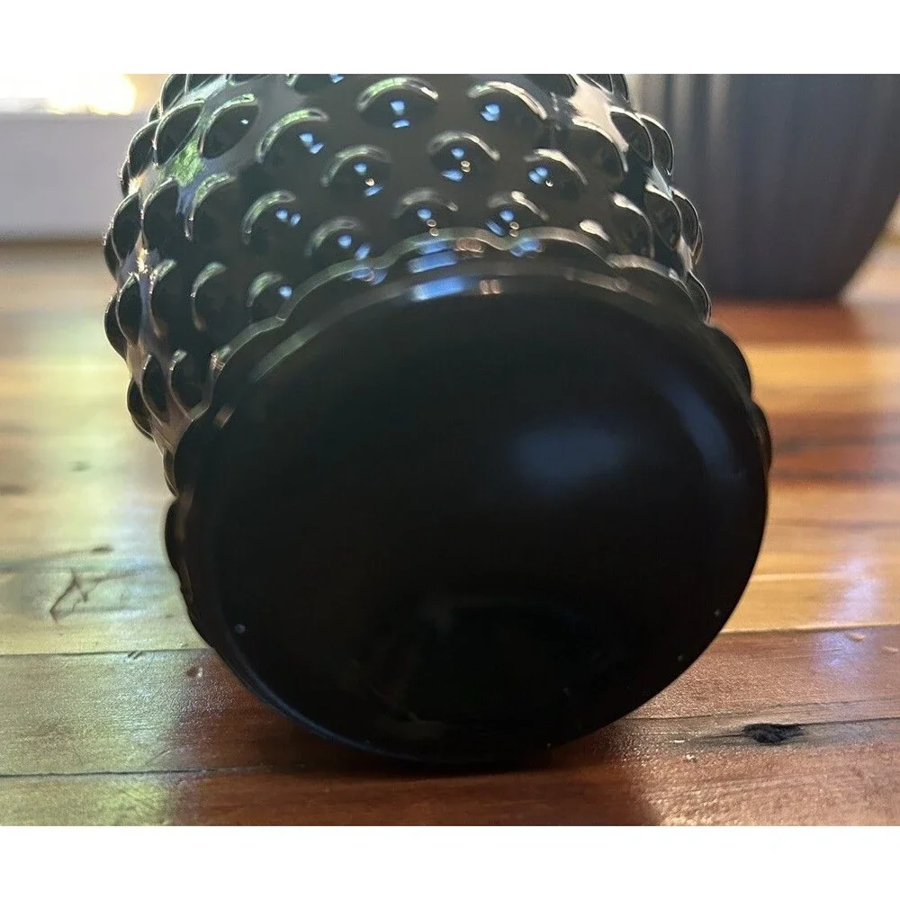 Indiana Tiara Hobnail Ebony Black - Set of 6 Flat Tumbler Glasses Vintage